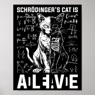 Affiche Chat de Schrodinger - Physique morte et vivante