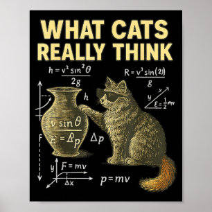 Affiche Chat de science drôle Physique Ce que les chats pe