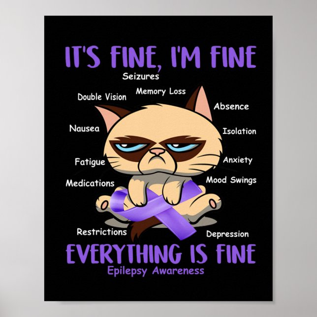 Affiche Chat de sensibilisation à l'épilepsie Votre Byttle (Devant)