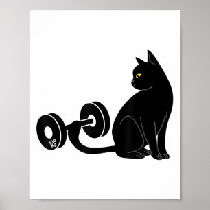 Affiche Chat de soulevé de terre Entraînement Gym Fitness