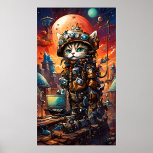 Affiche Chat de Steampunk I