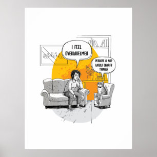 Affiche Chat de thérapie de napothérapie attesté en premie