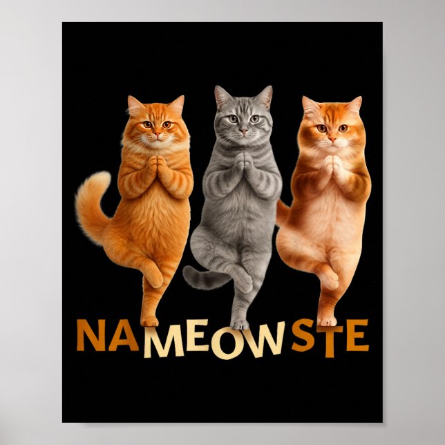 Affiche Chat de yoga Nameowste  (Devant)