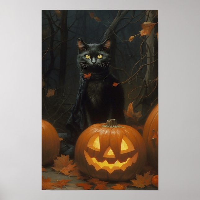 Affiche Chat d'Halloween (Devant)