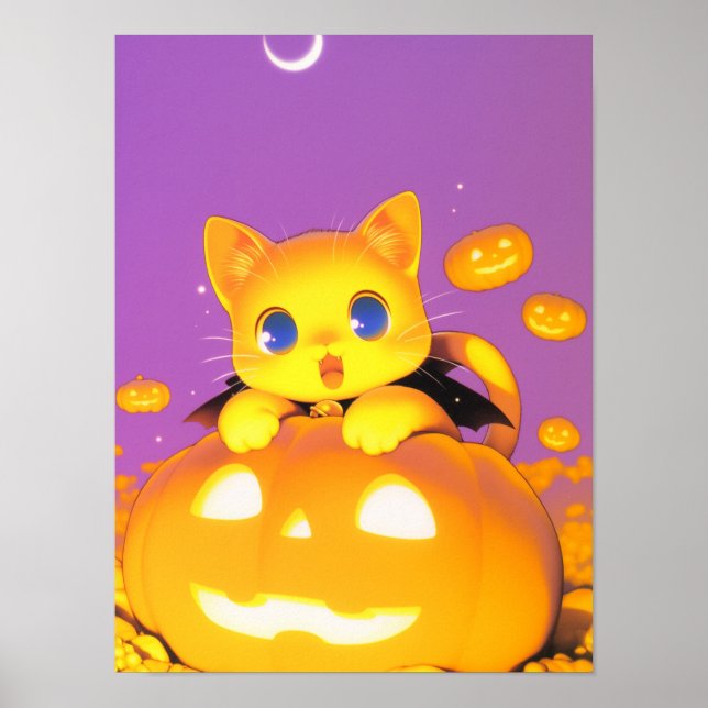 Affiche Chat d'Halloween (Devant)
