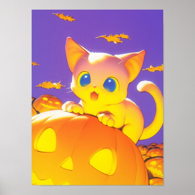 Affiche Chat d'Halloween (Devant)