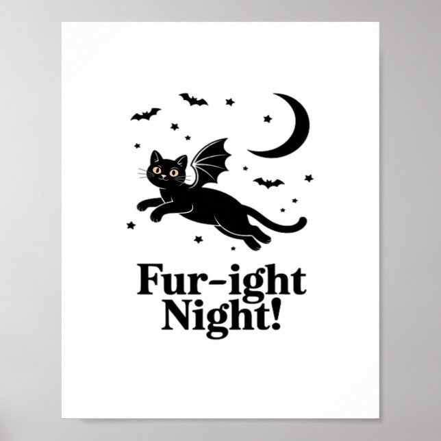 Affiche Chat d'Halloween Éffrayant et élégant inspiré Feli (Devant)