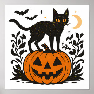 Affiche Chat d'Halloween Purr-parfaitement Éffrayant