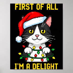 Affiche Chat drôle avant tout je suis un délice rétro gami