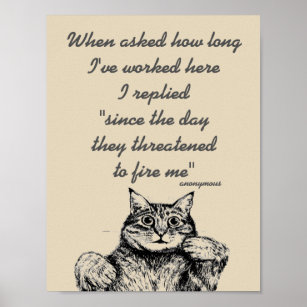 Posters Affiches Toiles Citation Drole Chat Zazzle Fr