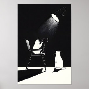 Affiche Chat drôle avec télescope