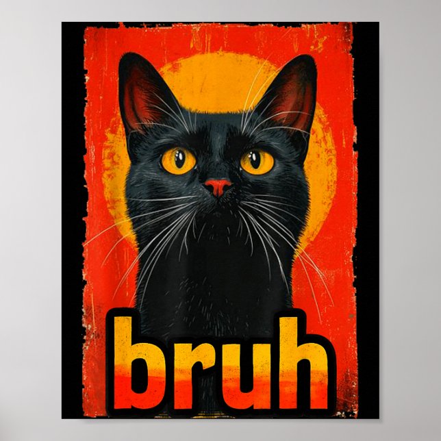 Affiche Chat Drôle Bruh Pour Adolescents Garçons Filles Ho (Devant)