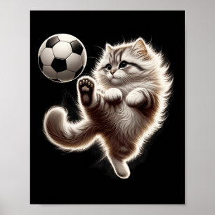 Affiche Chat drôle de football Ll Chat joue au football Me