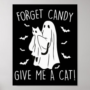 Affiche Chat drôle d'Halloween Fantôme de chat oublie des 