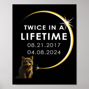 Affiche Chat Drôle Éclipse Solaire Totale Deux Fois