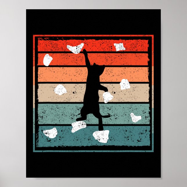 Affiche Chat drôle grimpeur de bloc rocheux mignon chaton  (Devant)