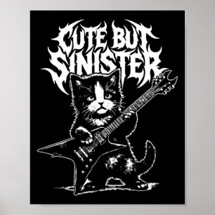Affiche Chat drôle jouant de la guitare guitariste rock an
