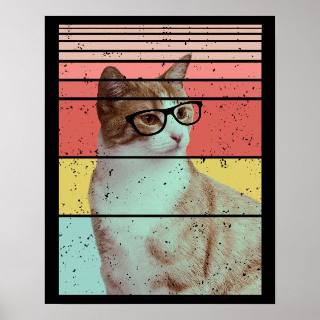 AFFICHE CHAT DRÔLE MIGNON VINTAGE TENDANCE  (Devant)