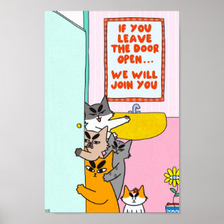 Affiche Chat drôle pastel humoristique