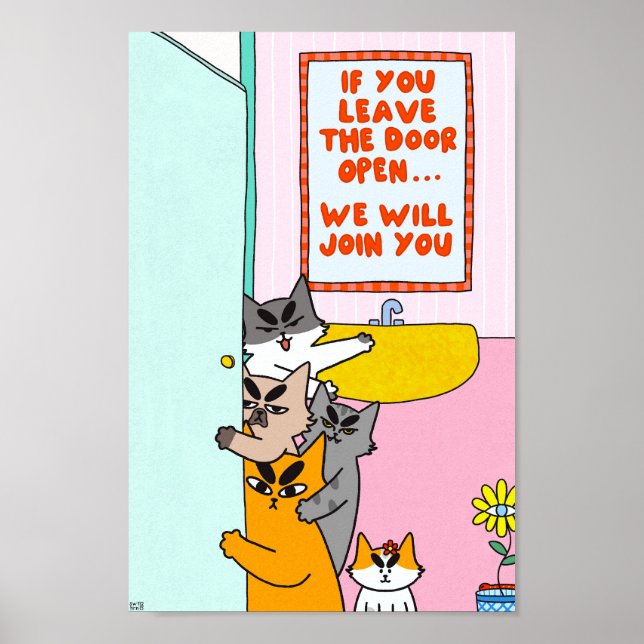 Affiche Chat drôle pastel humoristique (Devant)