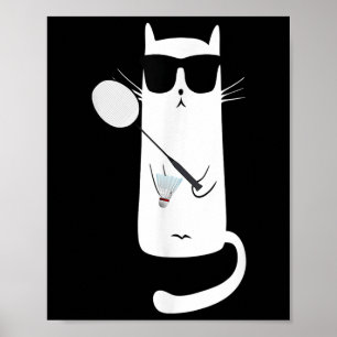 Affiche Chat drôle portant des lunettes de soleil jouant a