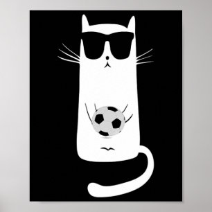 Affiche Chat Drôle Portant des Lunettes de Soleil Jouant a