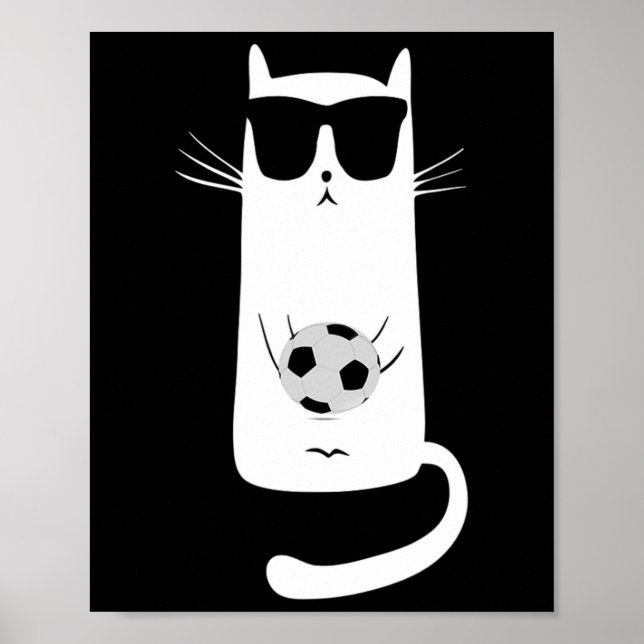 Affiche Chat Drôle Portant des Lunettes de Soleil Jouant a (Devant)