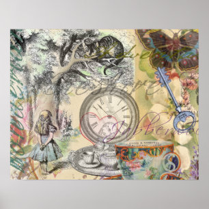 Affiche Chat du Cheshire Alice au Pays des Merveilles Clas