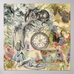 Affiche Chat du Cheshire Alice au Pays des Merveilles Clas