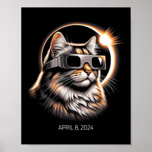Affiche Chat Éclipse Solaire Portant Des Éclipses Solaires