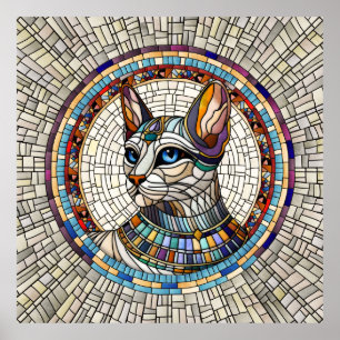 Affiche Chat égyptien - Art Mosaïque