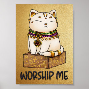 Affiche Chat égyptien Dieu Bastet Adorez-moi