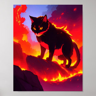 Affiche Chat élémentaire de feu