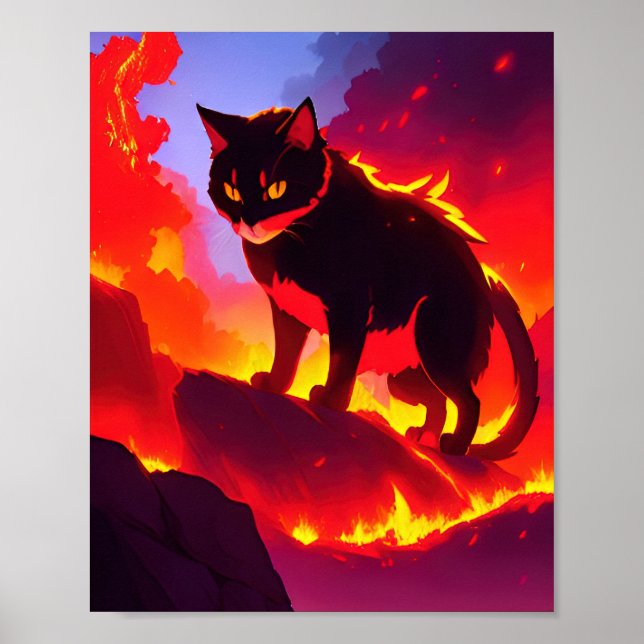 Affiche Chat élémentaire de feu (Devant)