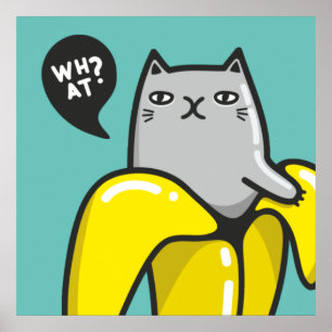 Affiche Chat en banane