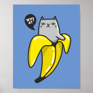 Affiche Chat en banane