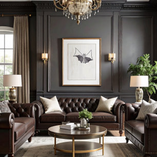 Affiche Chat en dentelle gothique noir 1