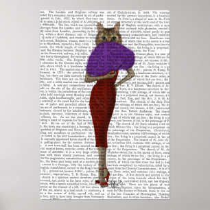 Affiche Chat En Robe Rouge