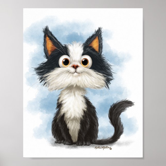 Affiche Chat en smoking de dessin animé mignon (Devant)