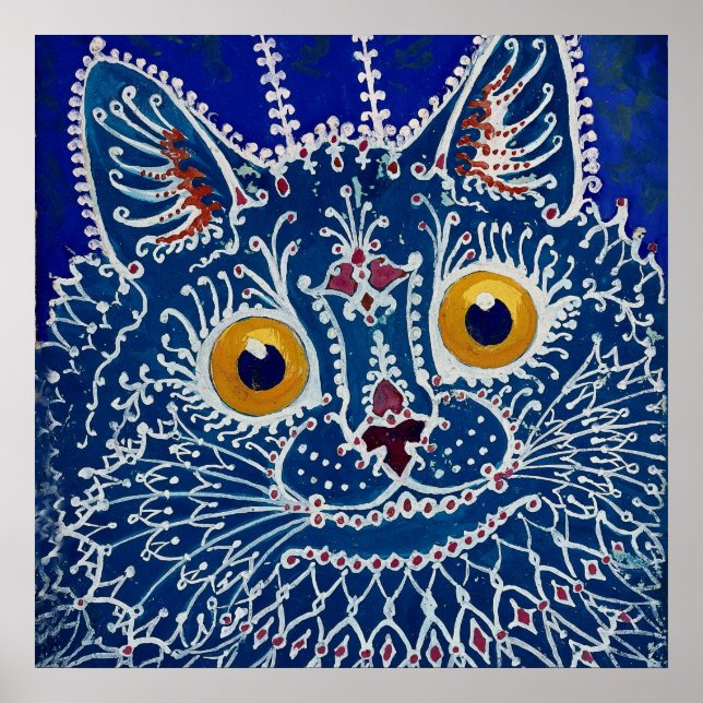 Affiche "Chat en style gothique" de Louis Wain (Devant)