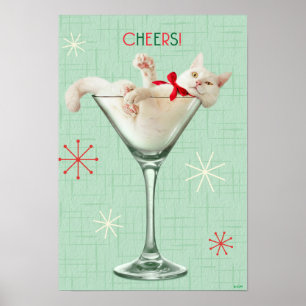 Affiche Chat en verre Martini