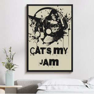 Affiche Chat est ma confiture, drôle de musique cool tenda