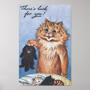 Affiche Chat et chatons, Louis Wain