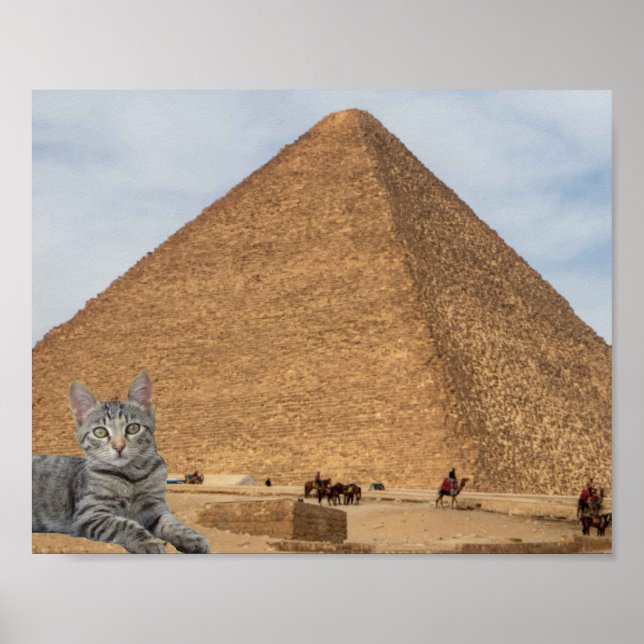 Affiche Chat et Pyramide. (Devant)