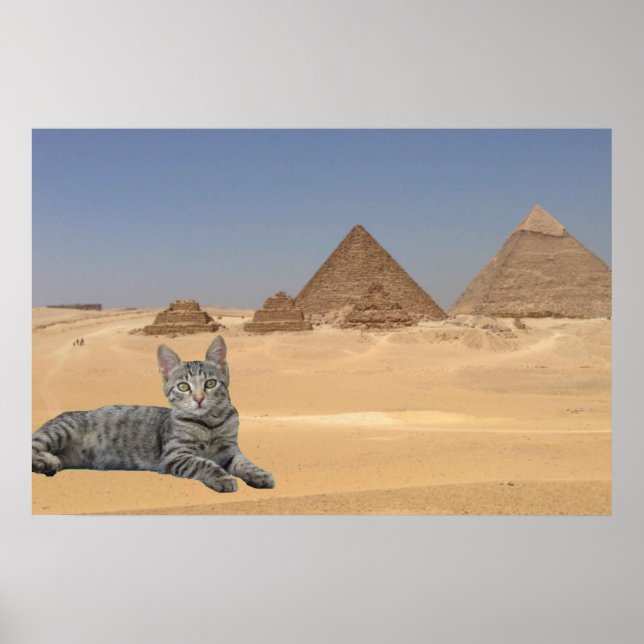 Affiche Chat et Pyramide. (Devant)