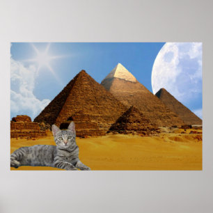 Affiche Chat et Pyramide.