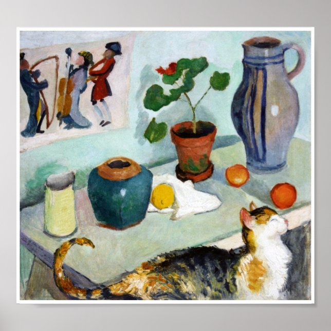 Affiche Chat et vie morte, August Macke (Devant)