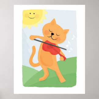 Affiche Chat et Violon