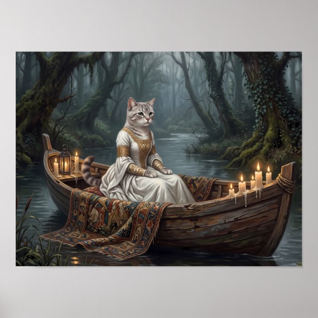 Affiche Chat éthéré dans un bateau (Devant)