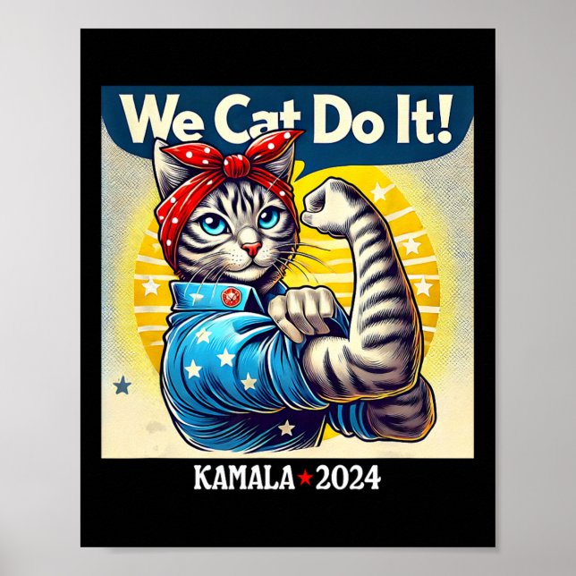 Affiche Chat Fait Kamala Harris Supportrice Enfants Chats  (Devant)